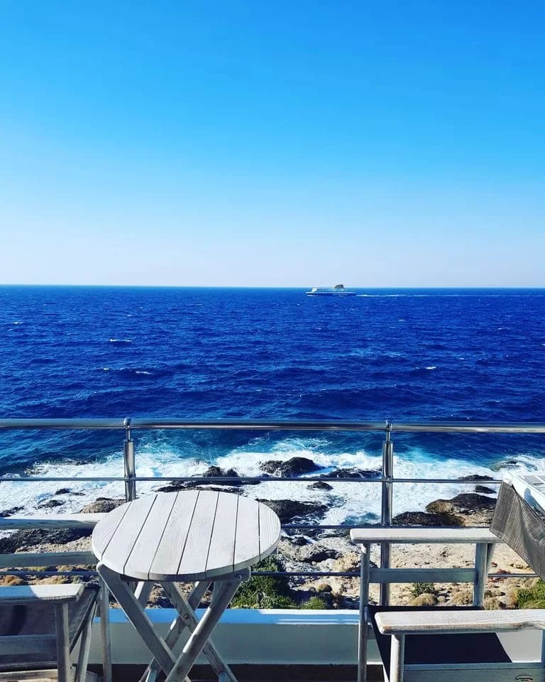 A private balcony at Kochili overlooking the sea